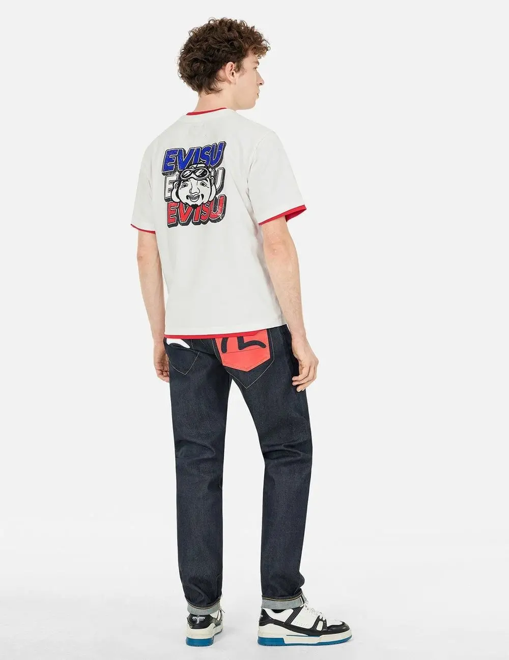 Áo Evisu Slogan Print T-shirt 2ESHTM5TS7015XXCT - Ảnh 4