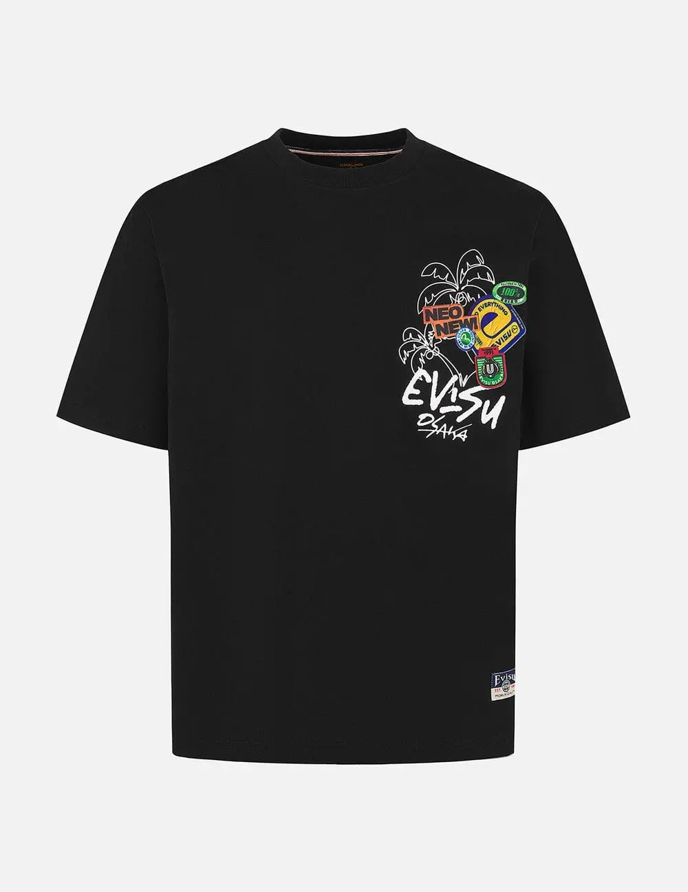 Alternative view of Áo Evisu Sticker Godhead T-shirt 'Black' 2ESHTM5TS1119LFCT
