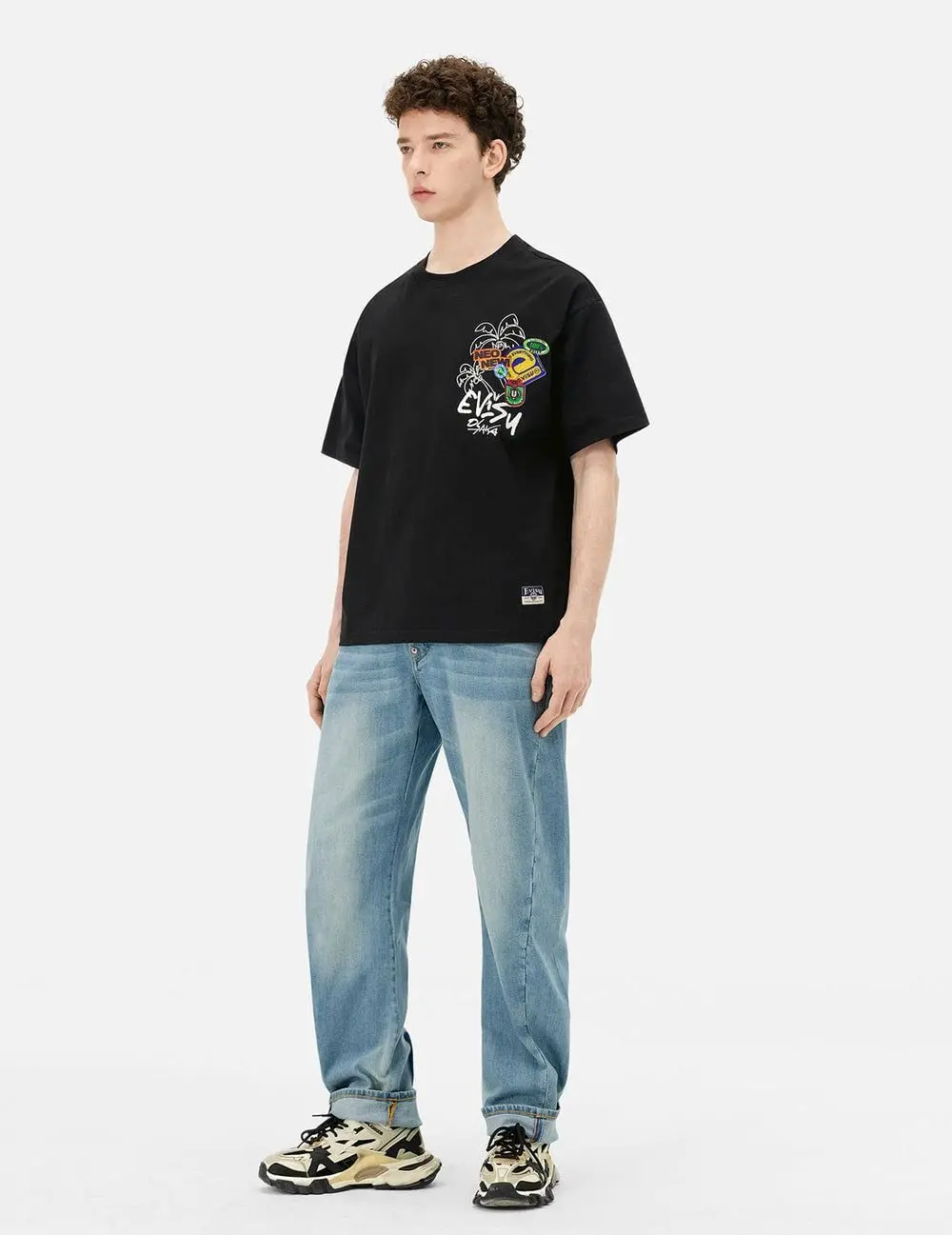 Áo Evisu Sticker Godhead T-shirt 'Black' 2ESHTM5TS1119LFCT - Ảnh 3