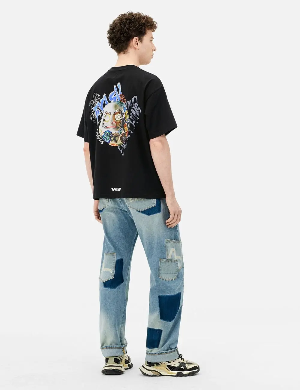 Áo Evisu Sticker Godhead T-shirt 'Black' 2ESHTM5TS1119LFCT - Ảnh 4