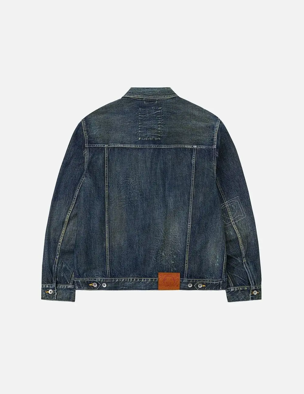 Áo Evisu Washed Seagull Denim Jacket 'Indigo' 2EAHTM5DJ1002RXDN - Ảnh 6