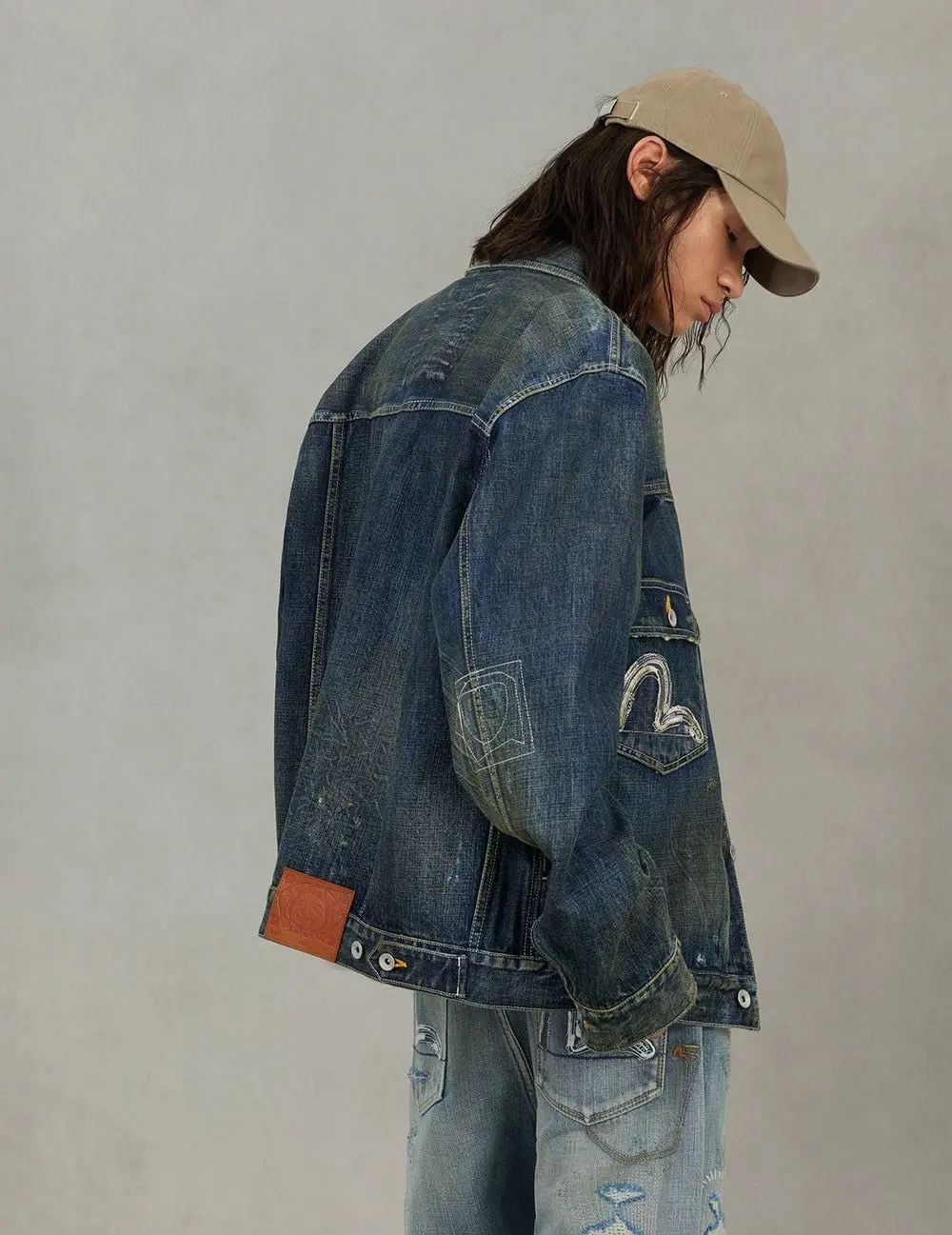 Áo Evisu Washed Seagull Denim Jacket 'Indigo' 2EAHTM5DJ1002RXDN - Ảnh 3