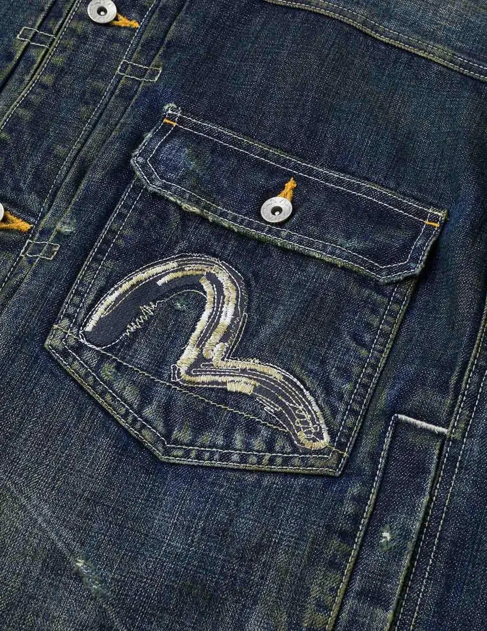 Alternative view of Áo Evisu Washed Seagull Denim Jacket 'Indigo' 2EAHTM5DJ1002RXDN