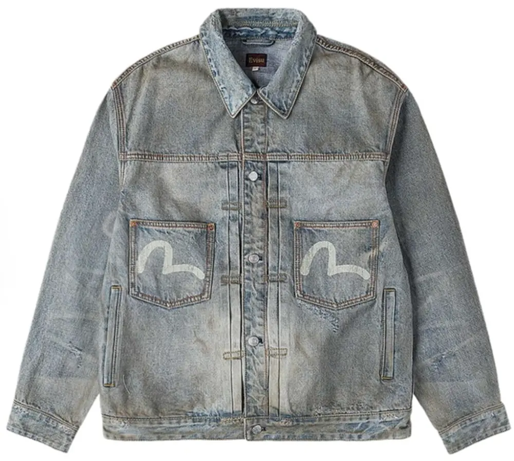 Áo Evisu Washed Seagull Denim Jacket 'Indigo' 2ESEJM6DJ6099RXDN