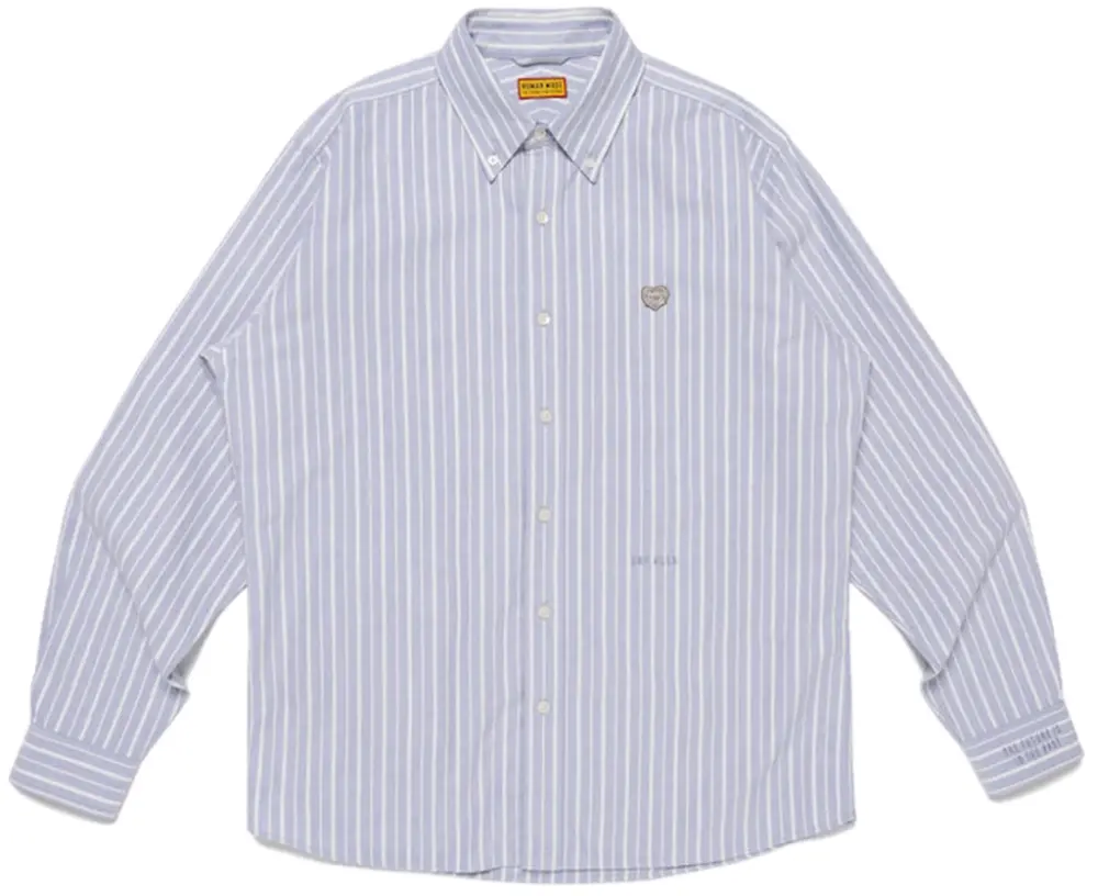 Áo Human Made Stripe Ox B.D Shirt 'Blue' HM31SH030