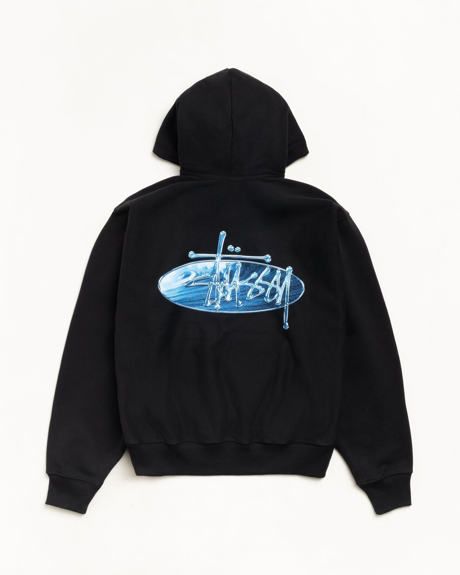Alternative view of Áo Stussy Wave Oval Hoodie 'Black' 1925181