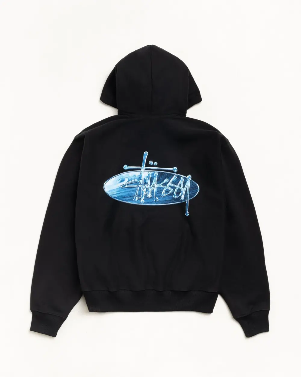 Alternative view of Áo Stussy Wave Oval Hoodie 'Black' 1925181