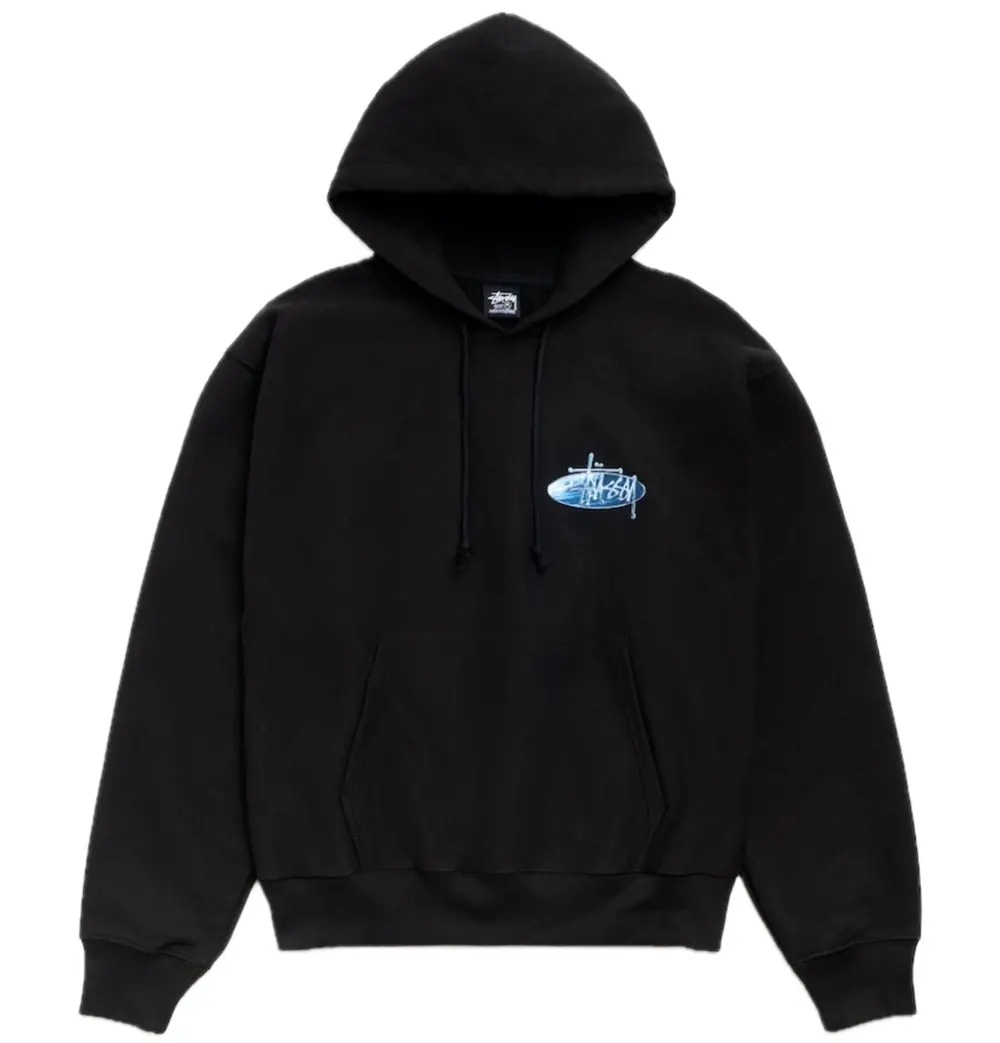 Áo Stussy Wave Oval Hoodie 'Black' 1925181