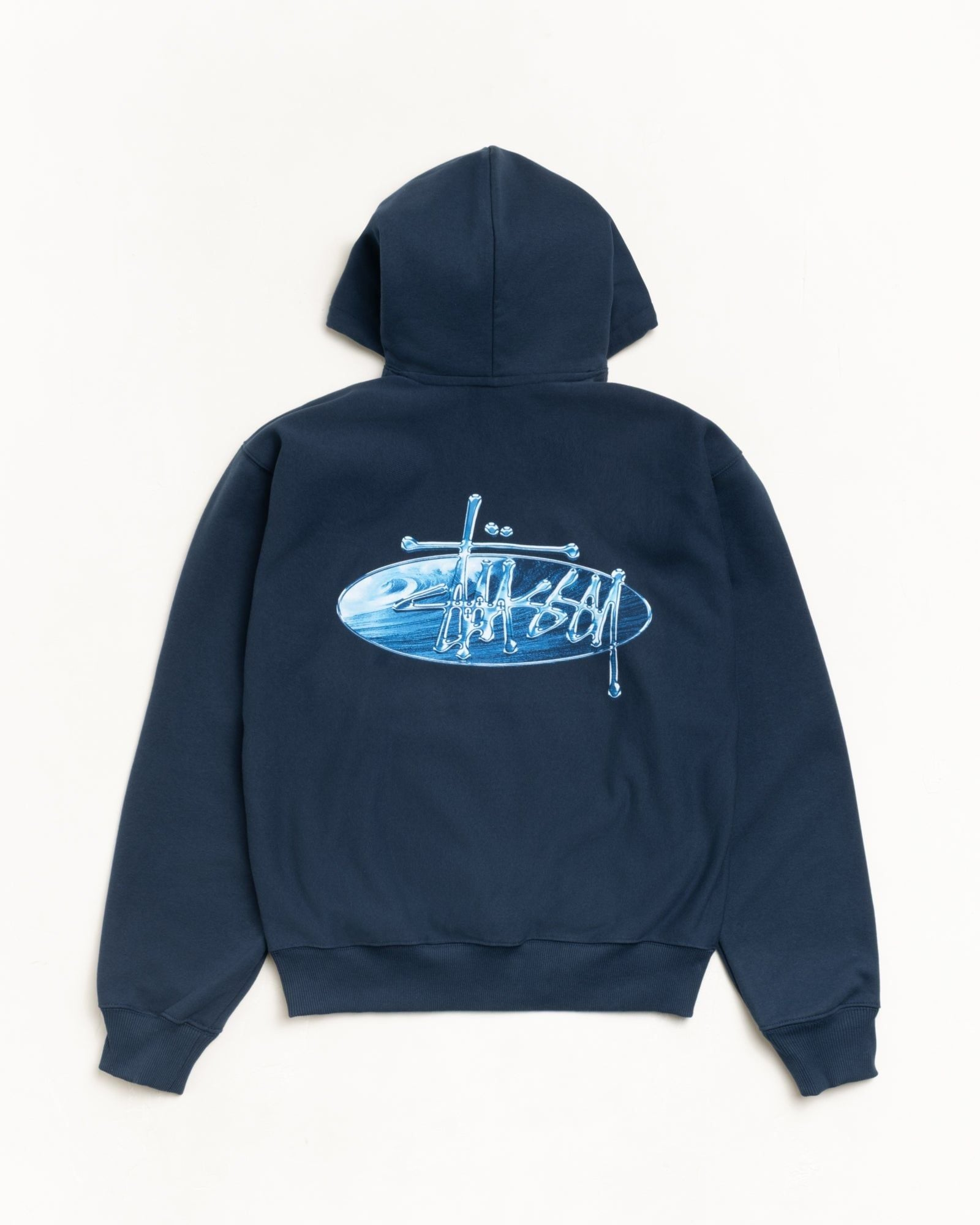 Alternative view of Áo Stussy Wave Oval Hoodie 'Navy' 1925181