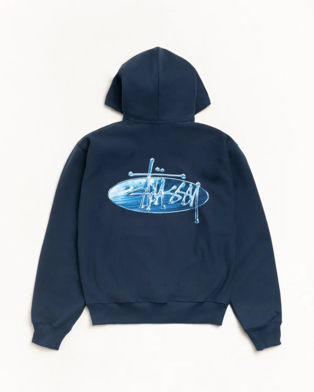 Alternative view of Áo Stussy Wave Oval Hoodie 'Navy' 1925181