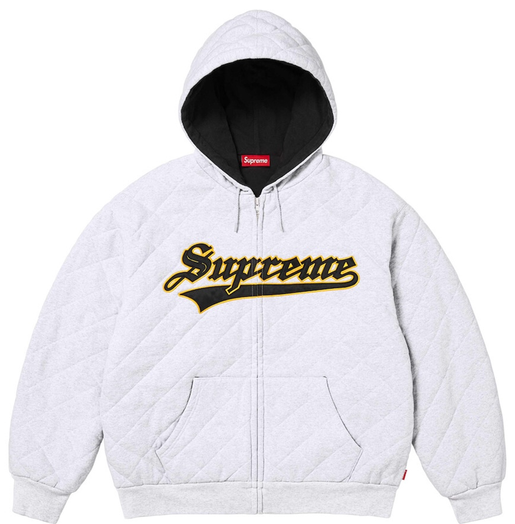 Áo Supreme Quilted Zip Up Hooded Sweatshirt 'White' 7703444259020