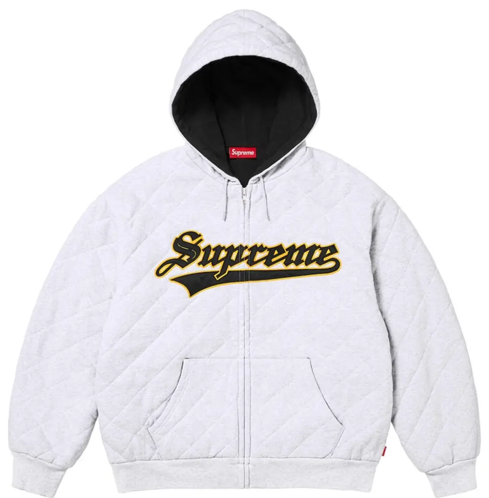 Áo Supreme Quilted Zip Up Hooded Sweatshirt 'White' 7703444259020