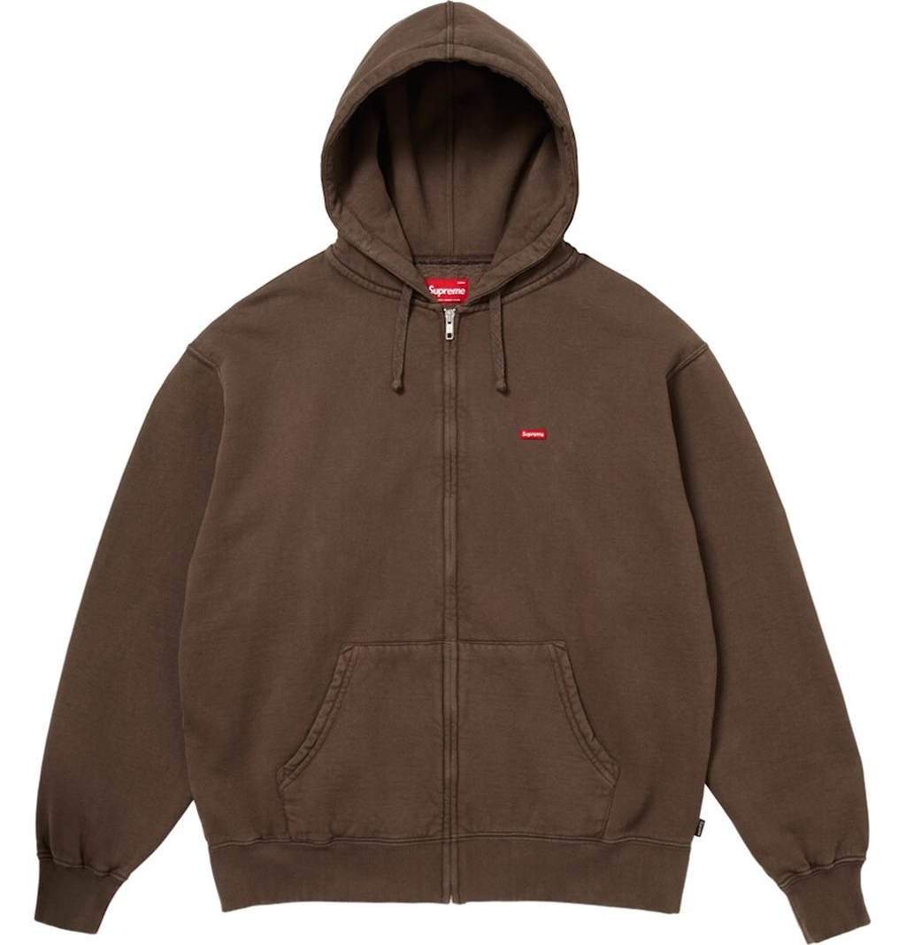 Áo Supreme Small Box Zip Up Hooded Sweatshirt 'Brown' 7703439671500