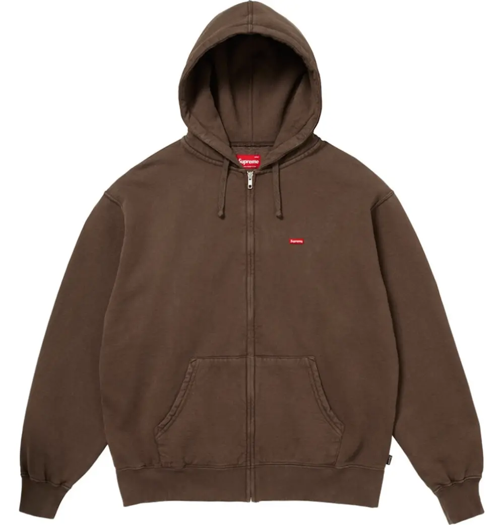 Áo Supreme Small Box Zip Up Hooded Sweatshirt 'Brown' 7703439671500