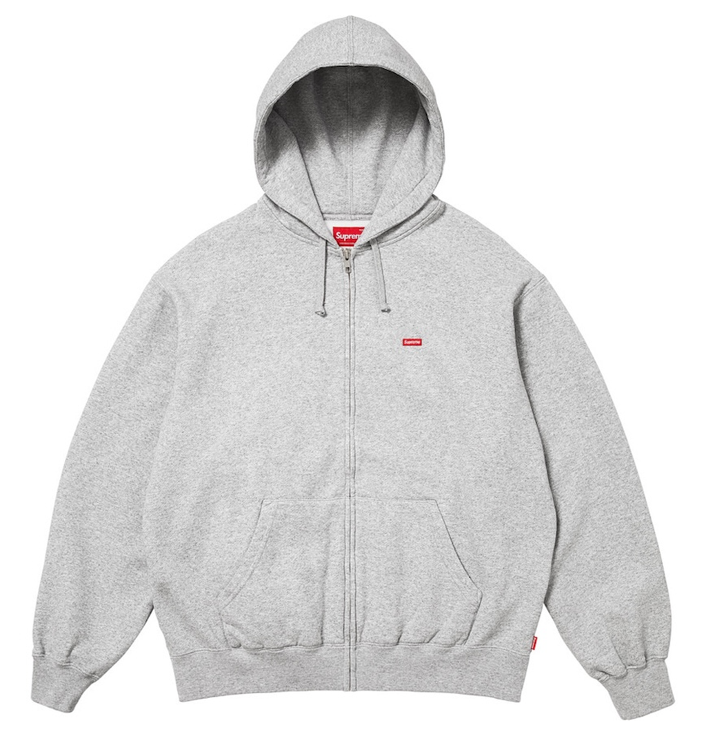 Áo Supreme Small Box Zip Up Hooded Sweatshirt 'Grey' 7703439212748