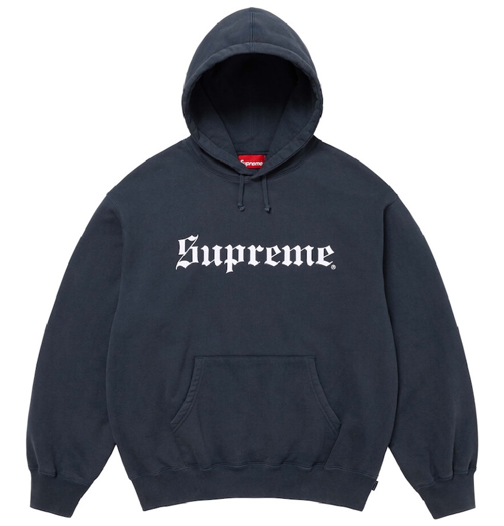 Áo Supreme Washed Old English Hooded Sweatshirt 'Navy' 7703452549324
