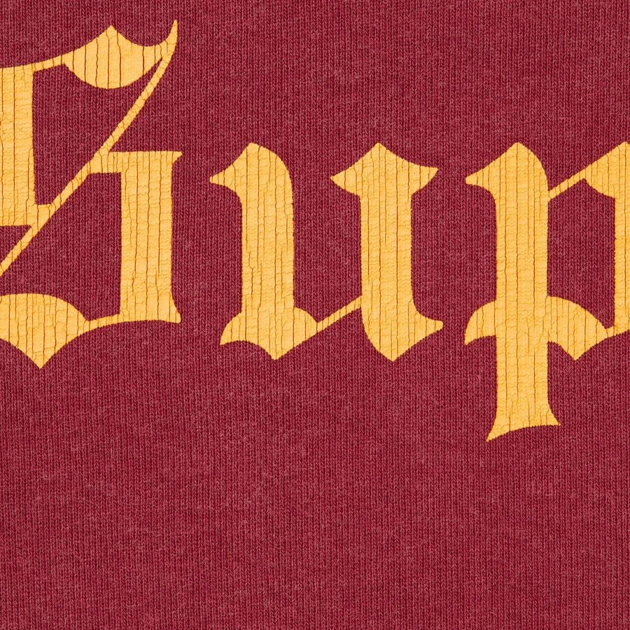 Alternative view of Áo Supreme Washed Old English Hooded Sweatshirt 'Red' 7703449764044