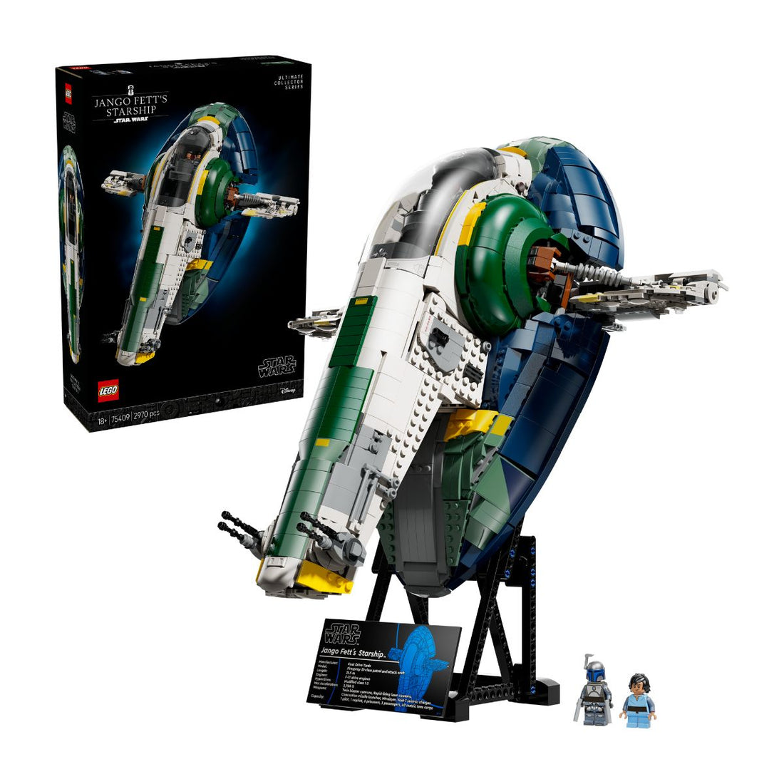 Mô hình LEGO STAR WARS Jango Fett's Firespray Class Spaceship 75409 - Ảnh 6