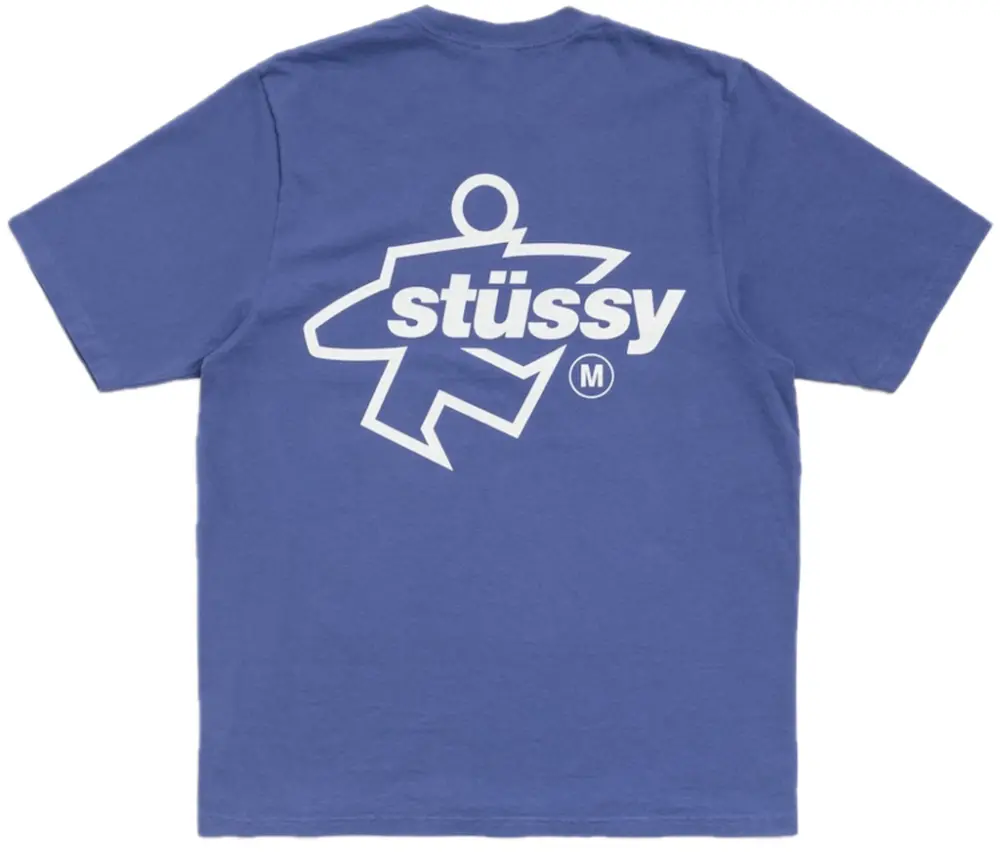 Áo Stussy Surf Size Tee Pigment Dyed 'Indigo' 1905180