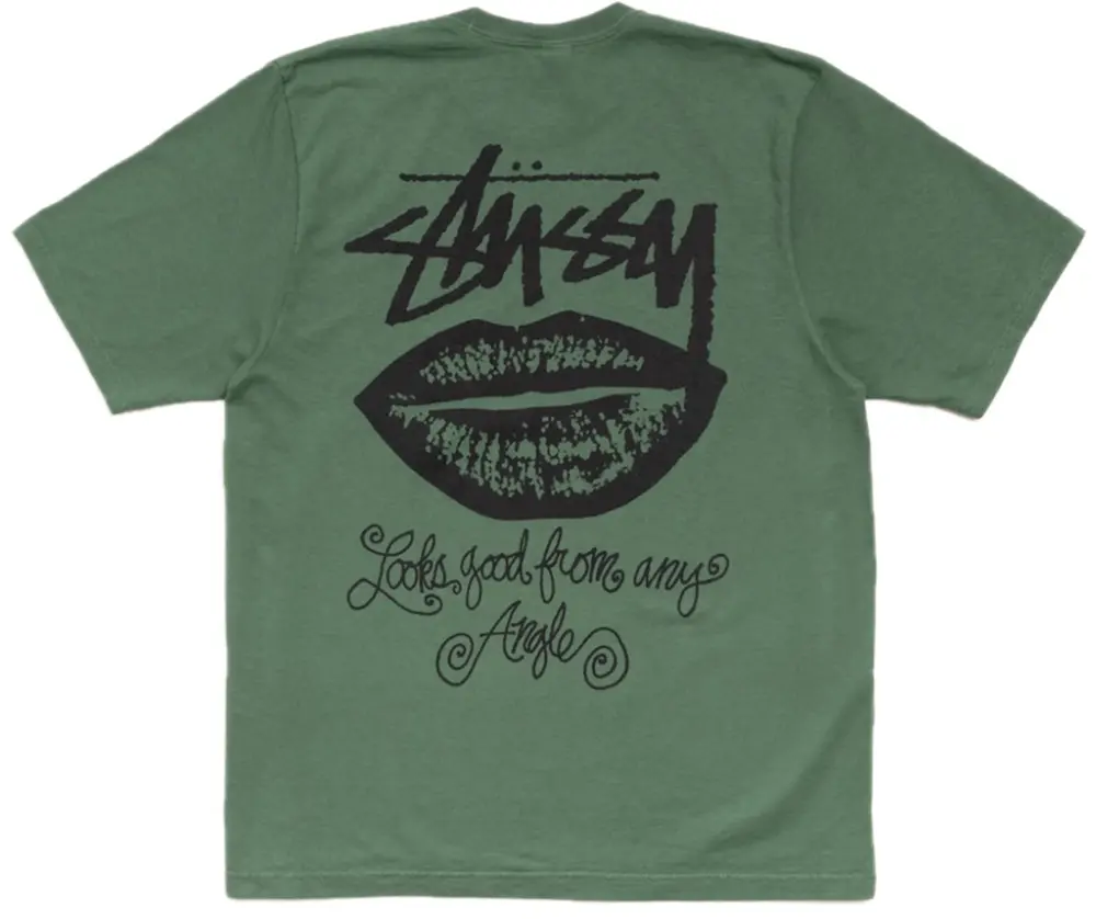 Áo Stussy Any Angle Tee Pigment Dyed 'Pine' 1905196