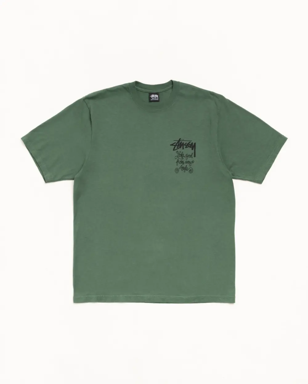 Alternative view of Áo Stussy Any Angle Tee Pigment Dyed 'Pine' 1905196