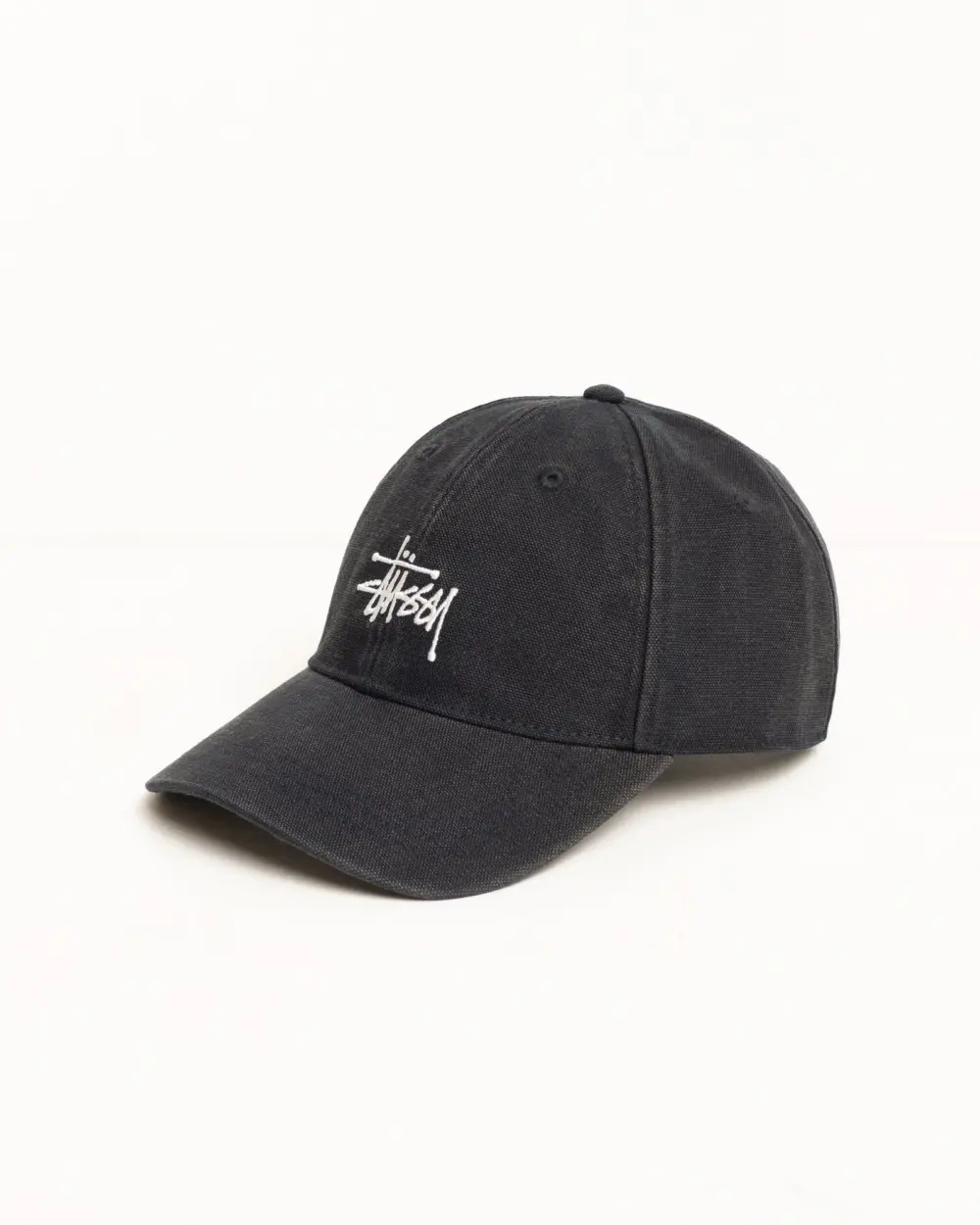 Mũ Stussy Basic Stüssy Cap Washed Canvas 'Black' 1311210 - Ảnh 3