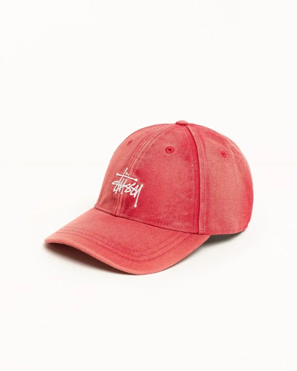 Mũ Stussy Basic Stüssy Cap Washed Canvas 'Red' 1311210 - Ảnh 5