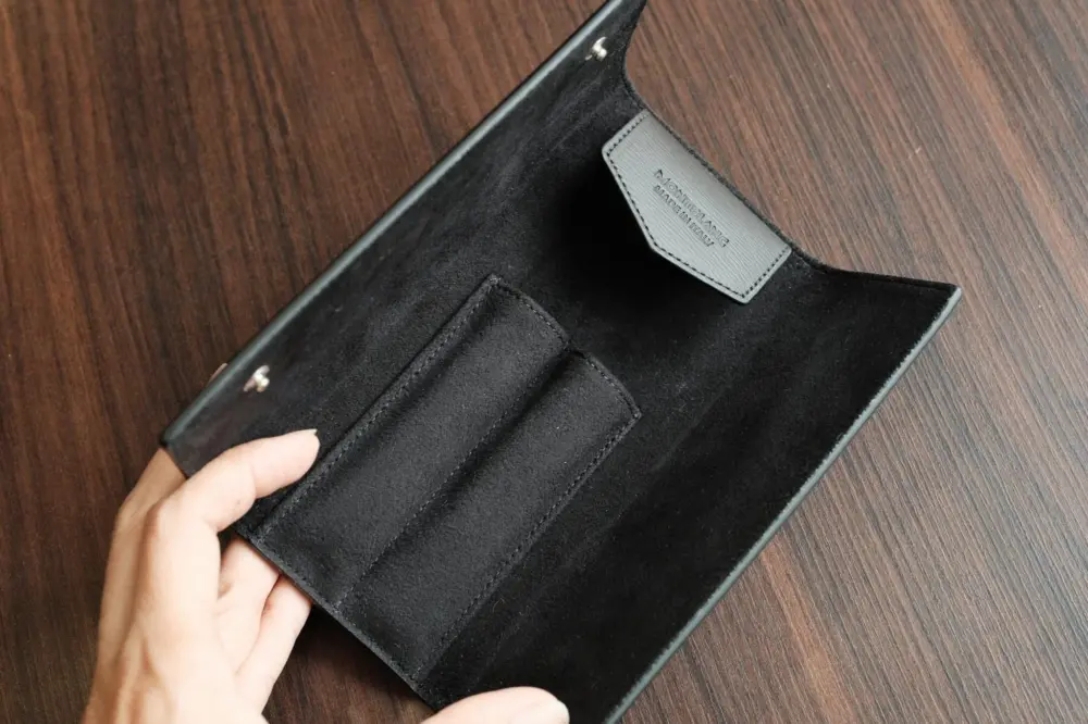 Bao Da Montblanc Meisterstuck Pen Case 'Black' 129259 - Ảnh 3