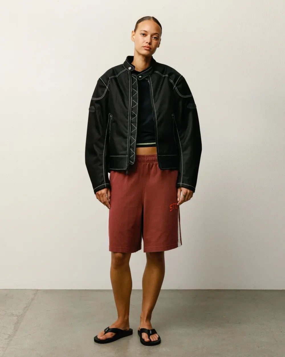 Quần Stussy Stripe Jersey Short 'Burgundy' 112359 - Ảnh 5