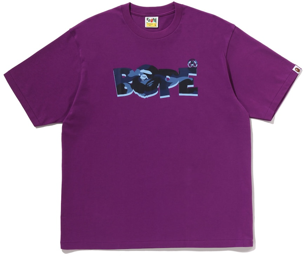 Áo Bape Color Camo Logo Relaxed Fit Tee 'Purple' 0ZXTEM326101Q