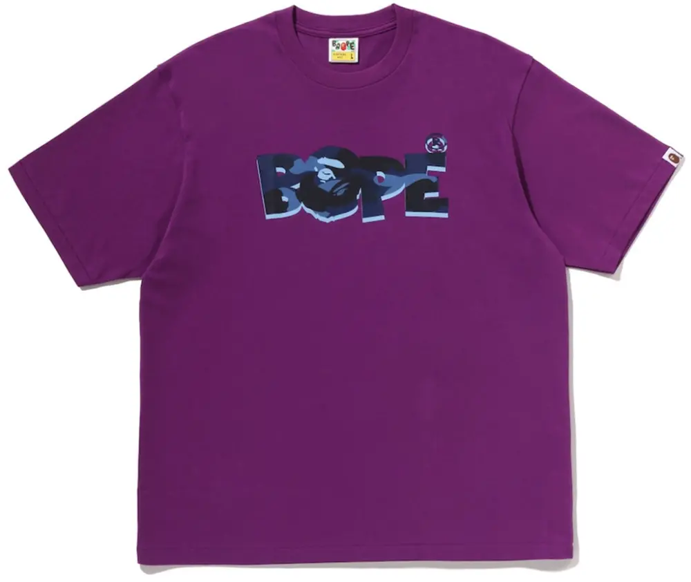 Áo Bape Color Camo Logo Relaxed Fit Tee 'Purple' 0ZXTEM326101Q