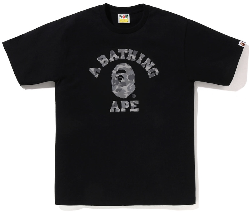 Áo Bape Abc Camo Reflective College Tee 'Black' 0ZXTEM00810XQ