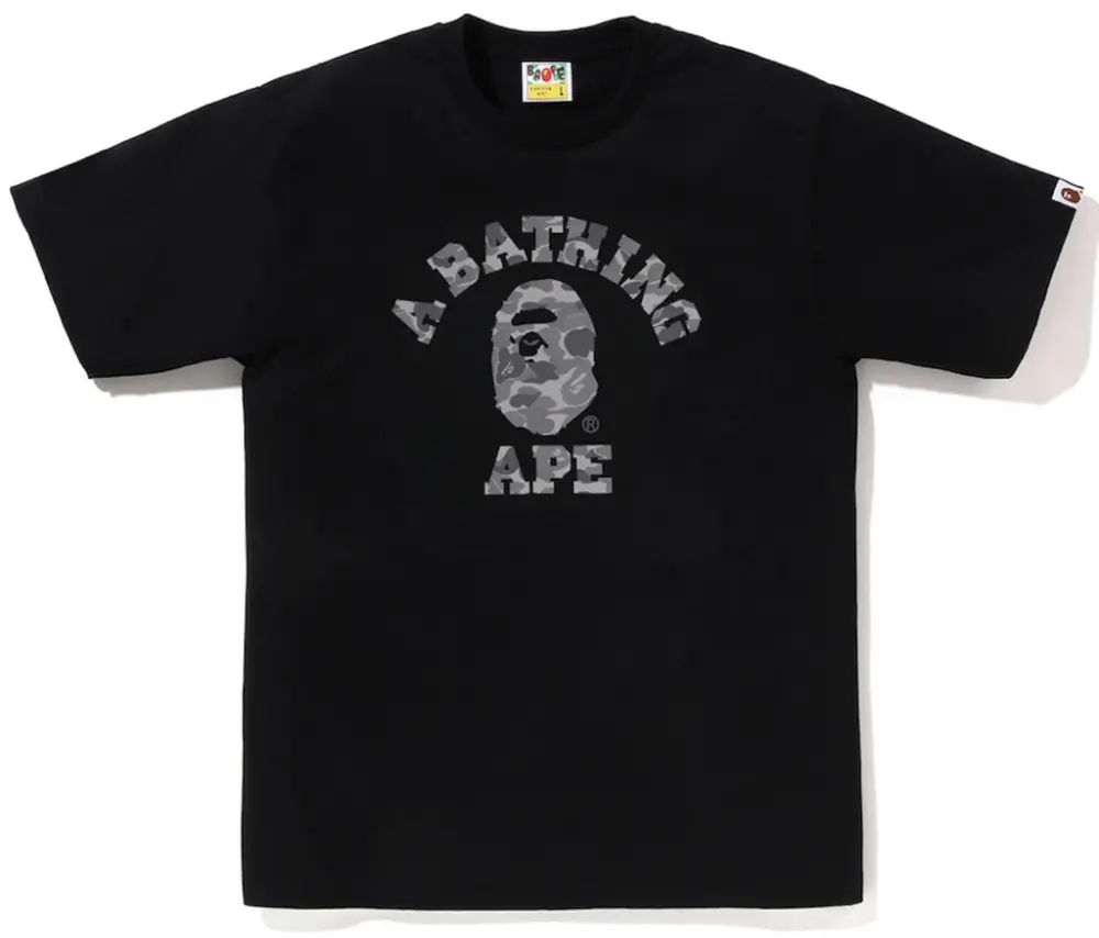 Áo Bape Abc Camo Reflective College Tee 'Black' 0ZXTEM00810XQ