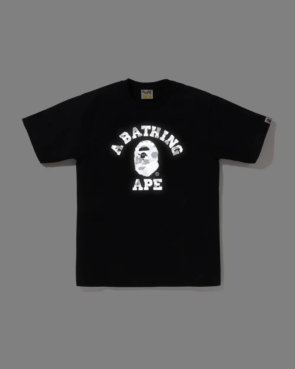 Alternative view of Áo Bape Abc Camo Reflective College Tee 'Black' 0ZXTEM00810XQ