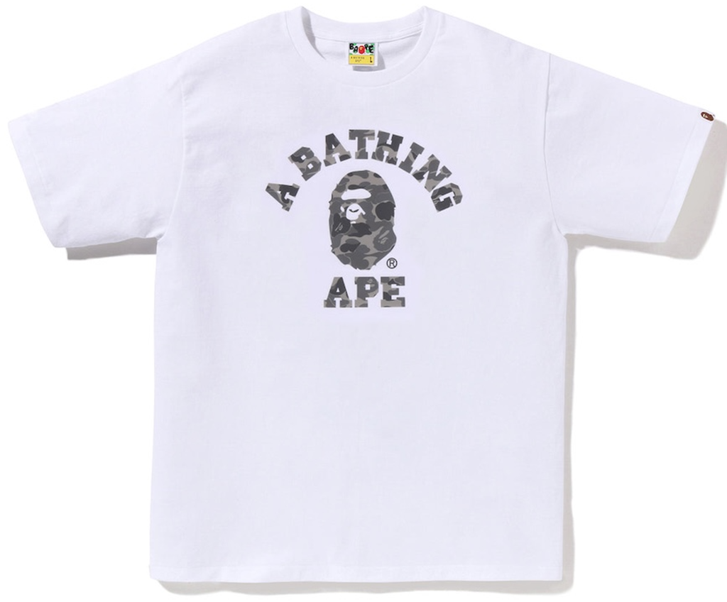 Áo Bape Abc Camo Reflective College Tee 'White' 0ZXTEM00810XQ