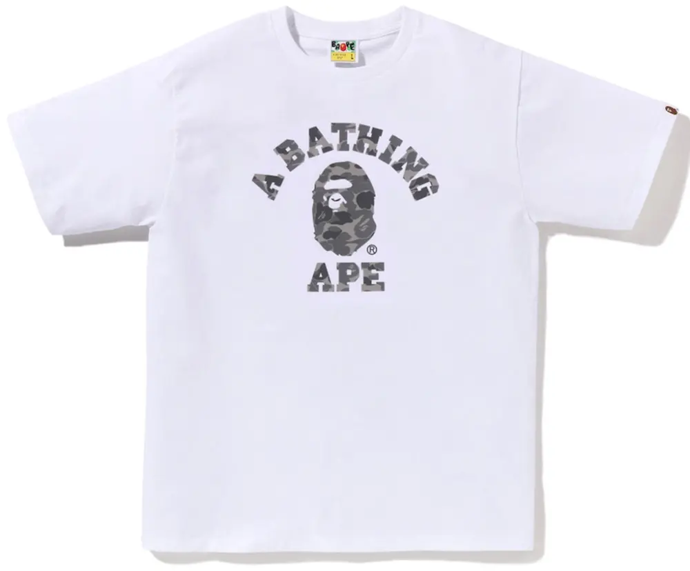 Áo Bape Abc Camo Reflective College Tee 'White' 0ZXTEM00810XQ