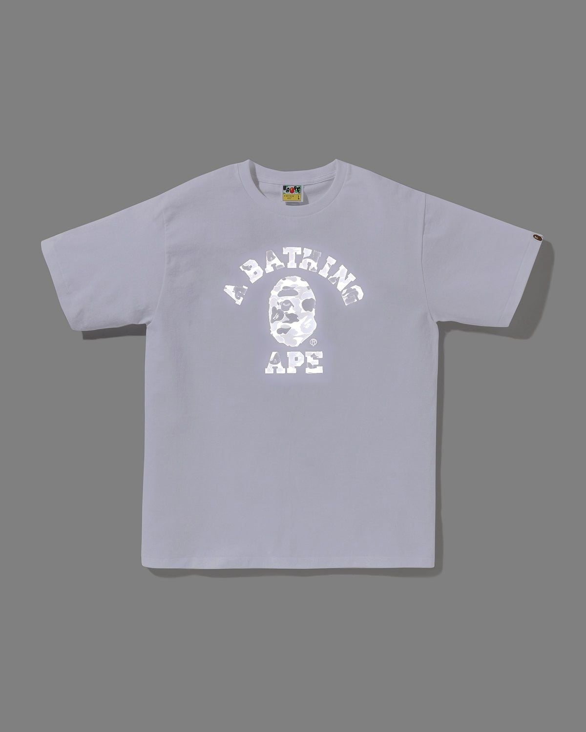Alternative view of Áo Bape Abc Camo Reflective College Tee 'White' 0ZXTEM00810XQ