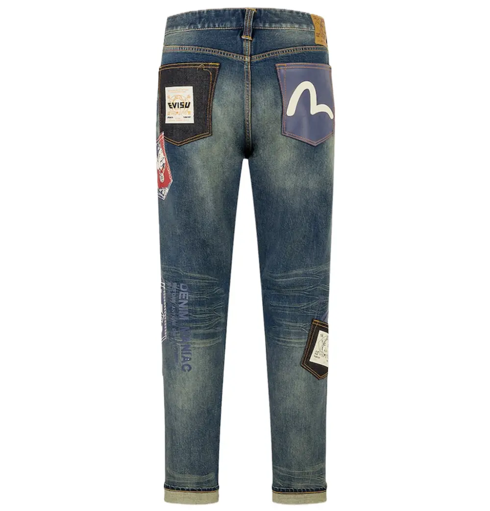 Quần Evisu Ebisu Print Multi-Pocket Jeans 'Indigo' 2EAHTM4JE801317DP