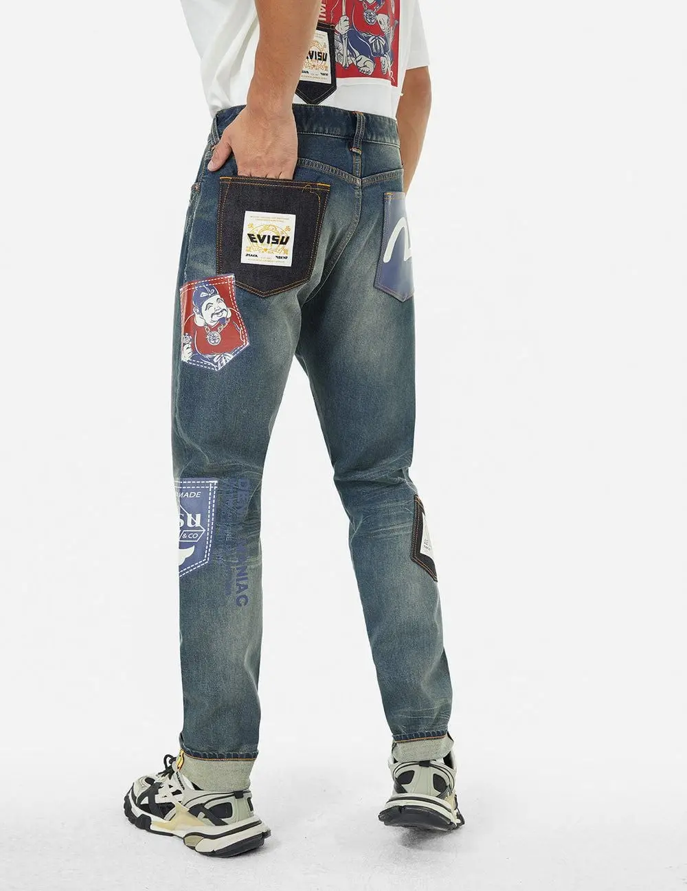 Quần Evisu Ebisu Print Multi-Pocket Jeans 'Indigo' 2EAHTM4JE801317DP - Ảnh 6