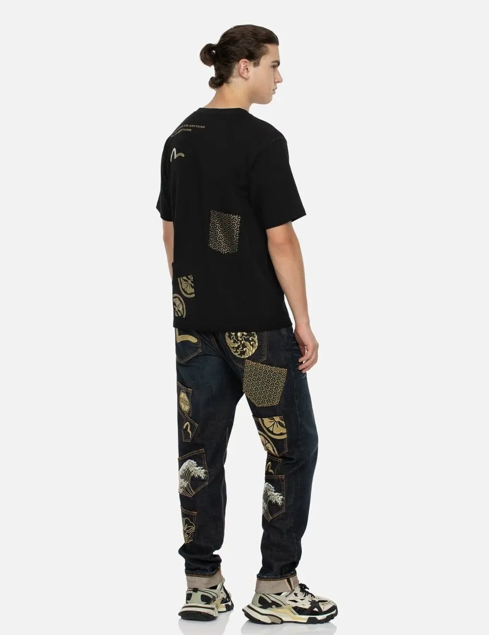 Áo Evisu Multi-print Multi-pocket T-shirt 'Black' 2EAHTM4TS7070XXCT - Ảnh 4