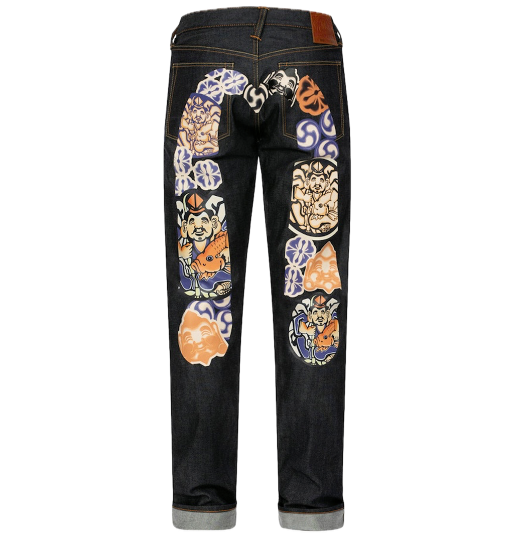 Quần Evisu Godhead and Kamon Jeans 'Indigo' 2EAHTM4JE701517DP