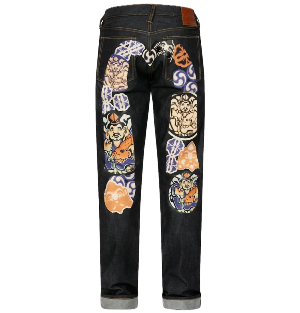 Quần Evisu Godhead and Kamon Jeans 'Indigo' 2EAHTM4JE701517DP