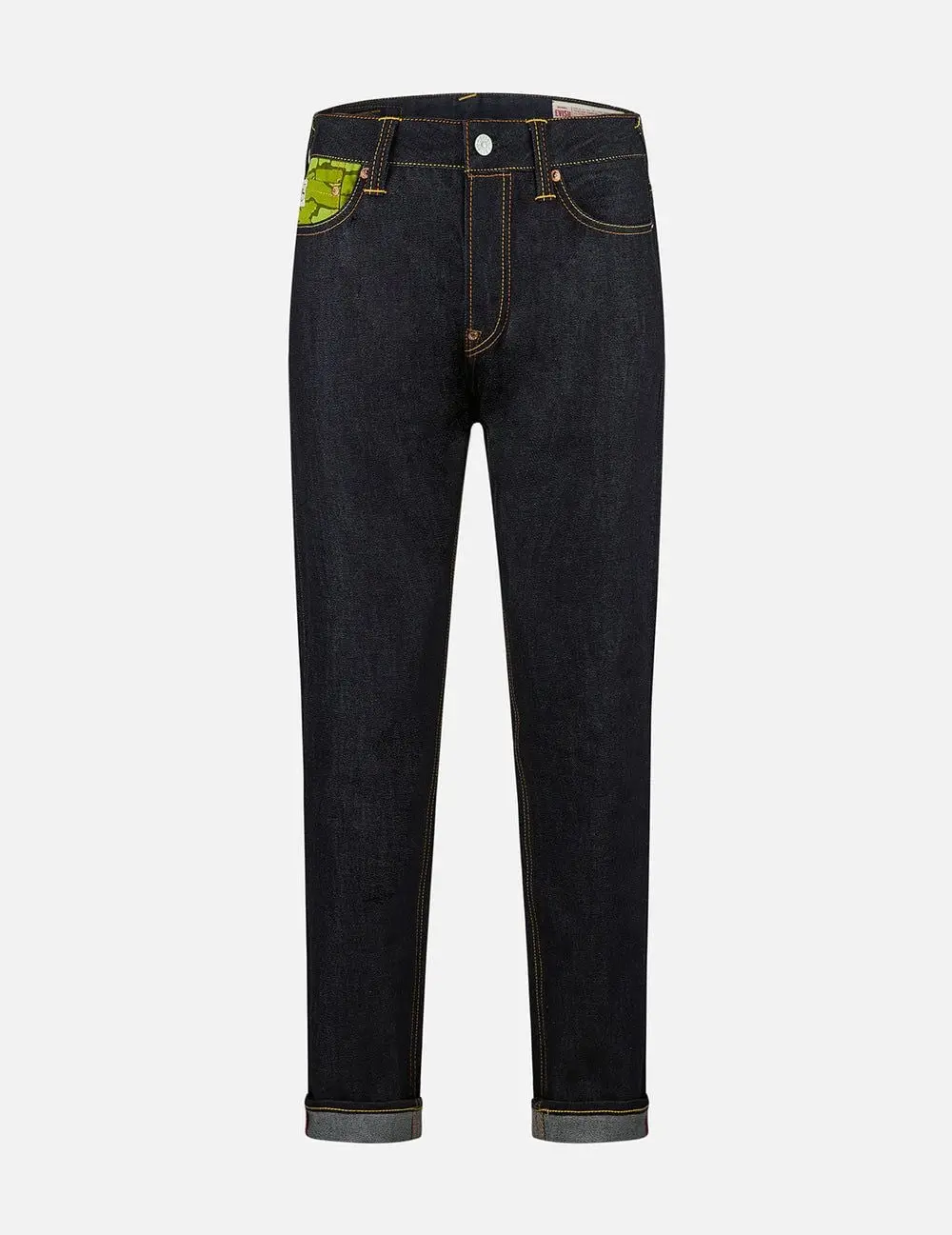 Alternative view of Quần Evisu Ishigaki Camouflage Jeans 'Light Green' 2EAHTM4JE116410DN