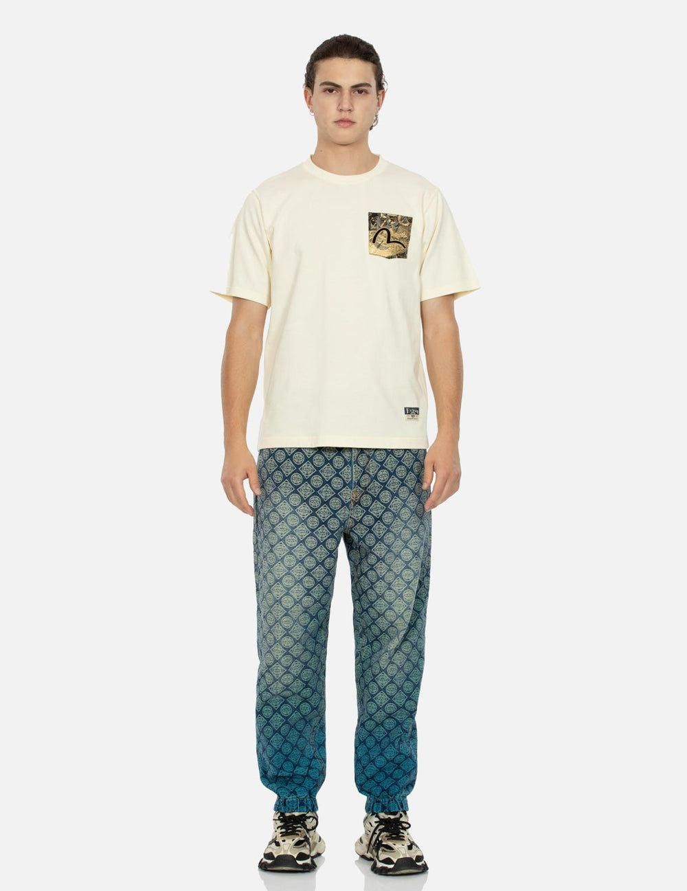 Áo Evisu Auspicious Cloud T-shirt 'Cream' 2EAHTM4TS7067XXCT - Ảnh 5