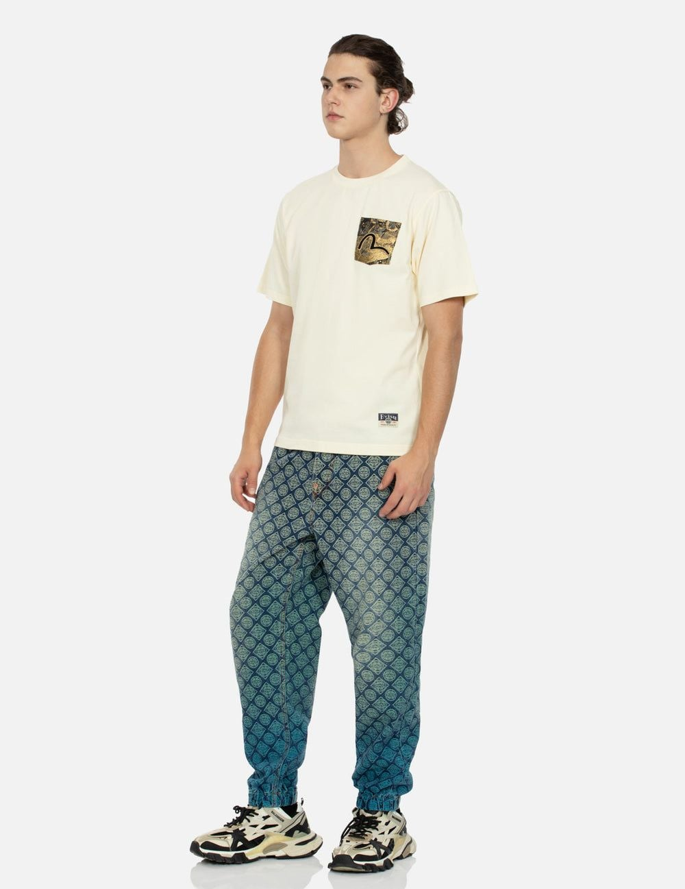 Áo Evisu Auspicious Cloud T-shirt 'Cream' 2EAHTM4TS7067XXCT - Ảnh 3