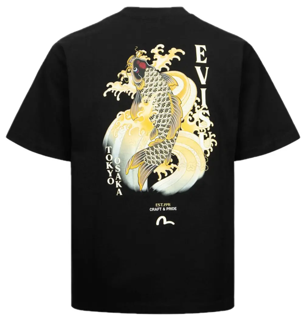 Áo Evisu Seagull Embroidery Carp T-shirt 'Black' 2EAHTM4TS7068RXCT