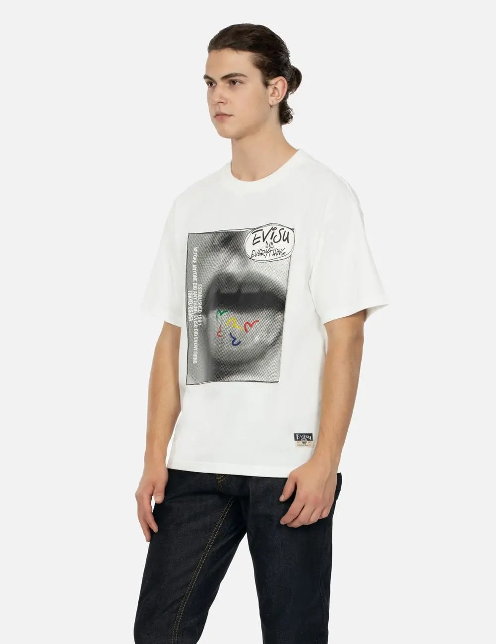 Áo Evisu Vintage Image T-shirt 'White' 2EAHTM4TS1116RXCT - Ảnh 5