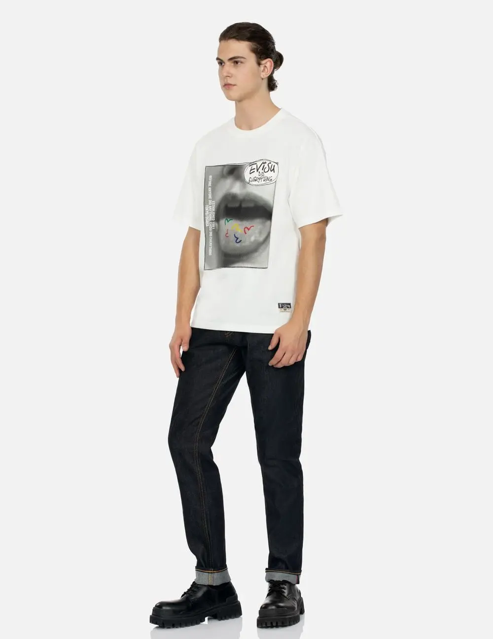Áo Evisu Vintage Image T-shirt 'White' 2EAHTM4TS1116RXCT - Ảnh 3