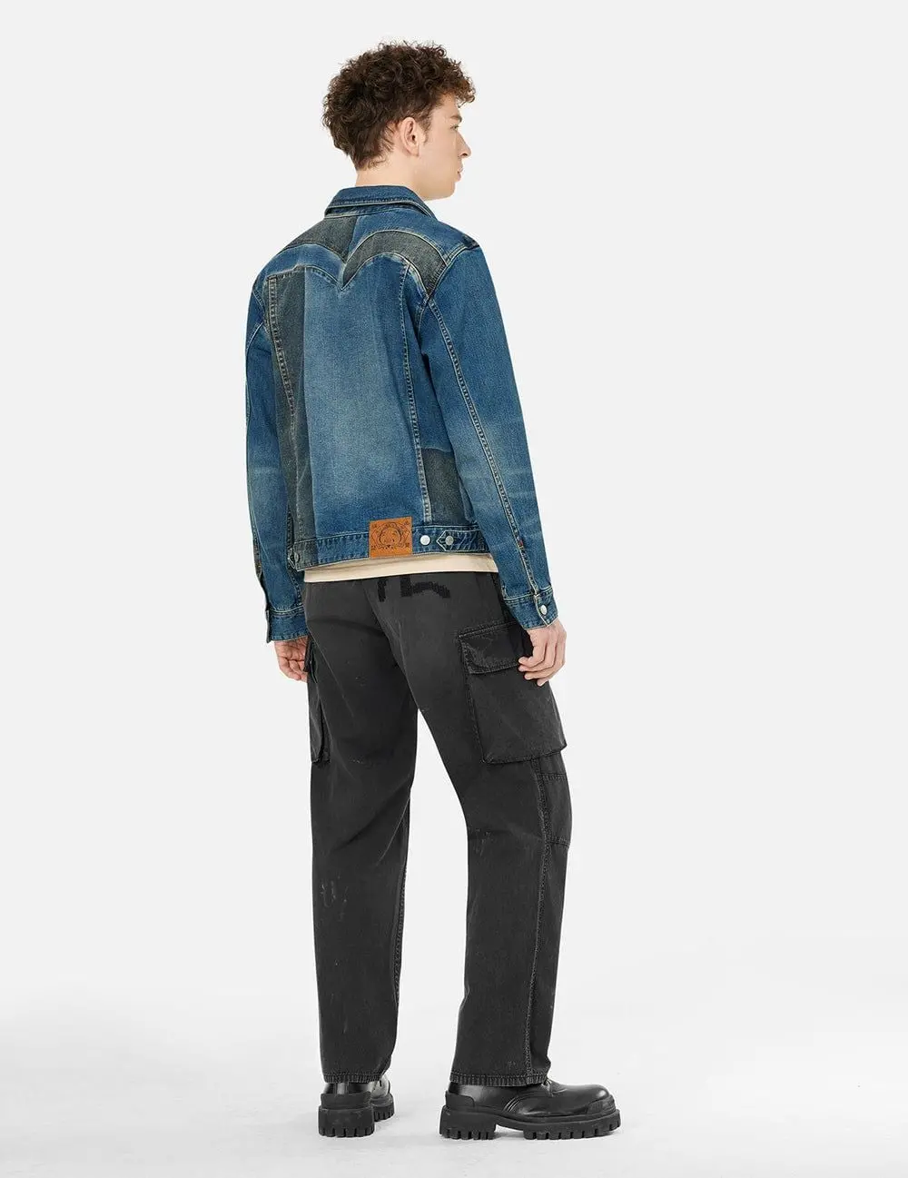 Áo Evisu Two-tone Daicock Jacket 'Indigo' 2ESHTM5DJ1041XXDN - Ảnh 4