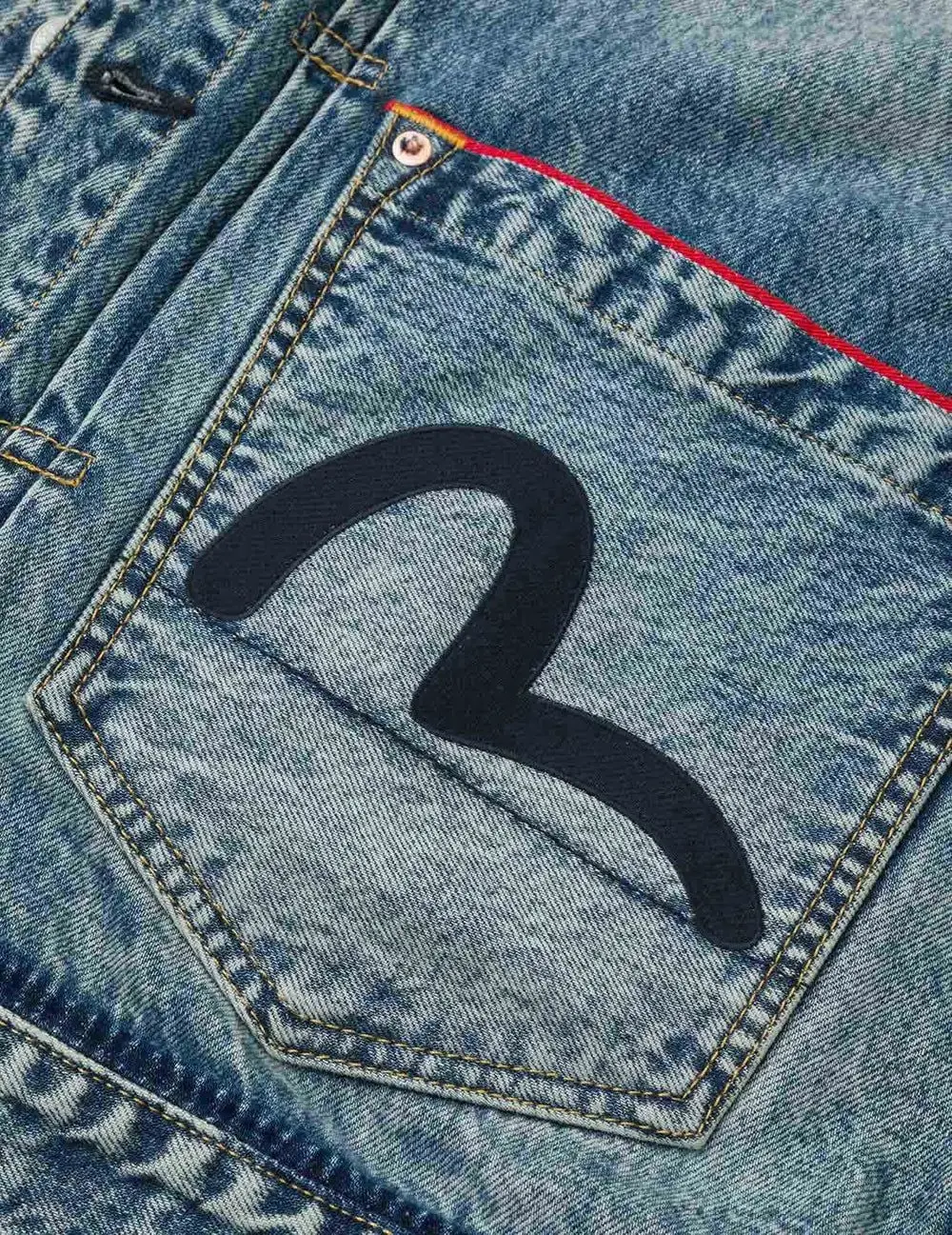 Áo Evisu Washed Seagull Appliqué Jacket 'Indigo' 2ESHTM5DJ1043RXDN - Ảnh 6
